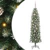 vidaXL Tekopaksu joulupuu 150 LED-valoilla Vihre&auml; ja valkoinen 150 cm