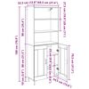 vidaXL Korkea kaappi Vanha puu 69,5 x 34 x 180 cm Tekninen puu
