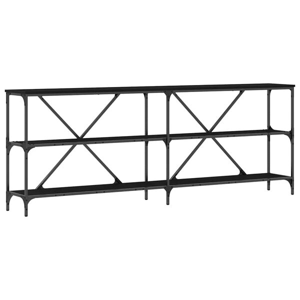 vidaXL Konsolip&ouml;yt&auml; Musta tammi. 200 x 30 x 75 cm Tekninen puu