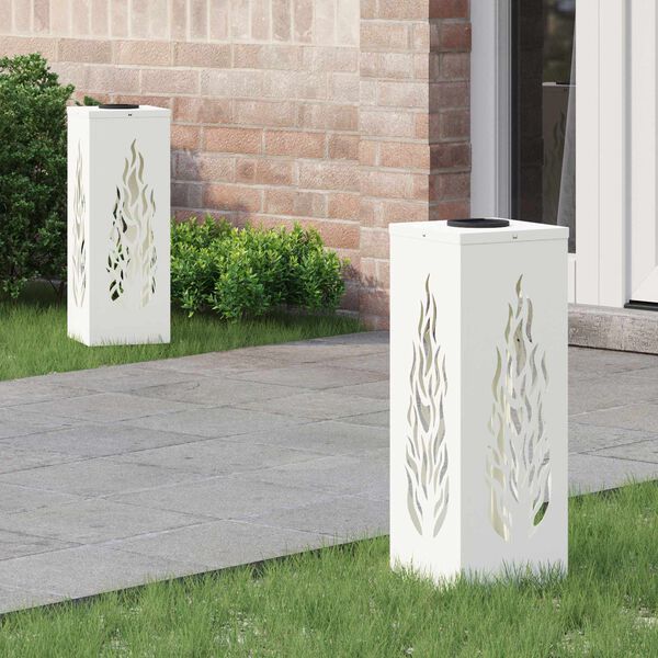 vidaXL Aurinko LED-polkuvalo 2 pcs Valkoinen Kylm&auml;valssattu ter&auml;s