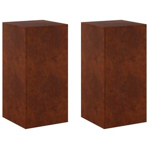 vidaXL Kasviteline 2 pcs Ruosteinen 40 x 40 x 80 cm S&auml;&auml;nkest&auml;v&auml; ter&auml;s