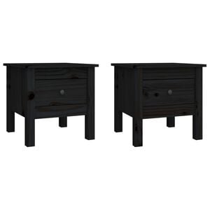 vidaXL Sivup&ouml;yd&auml;t 2 kpl musta 40x40x39 cm t&auml;ysi m&auml;nty