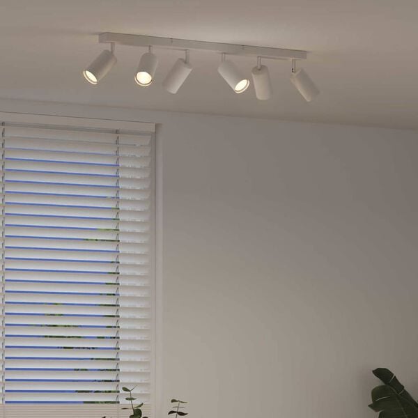 vidaXL Kattospotti valokeiloilla Valkoinen 73 x 6 x 16 cm Metalli