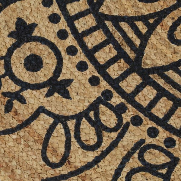 vidaXL Käsintehty juuttimatto tummansinisellä kuviolla 120 cm