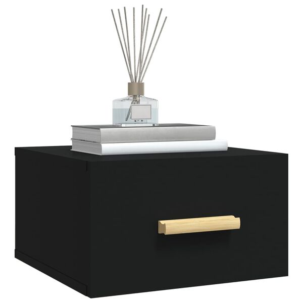 vidaXL Sein&auml;kiinnitett&auml;v&auml;t y&ouml;p&ouml;yd&auml;t 2 kpl musta 35x35x20 cm