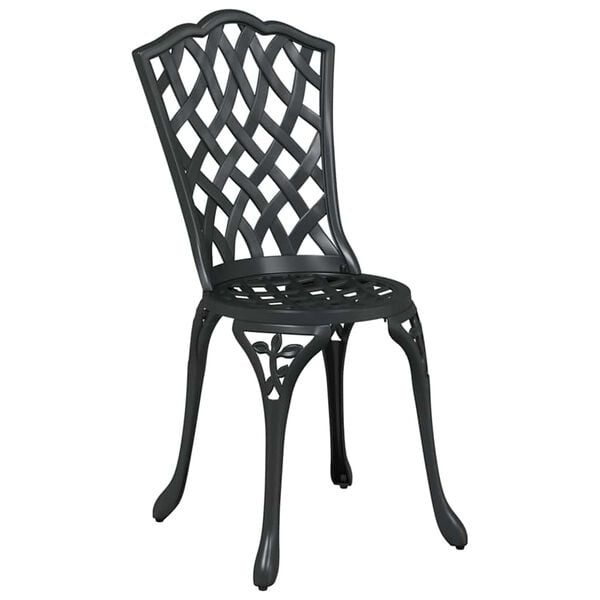 vidaXL Puutarhan Bistro Set 3 pcs Musta Alumiini