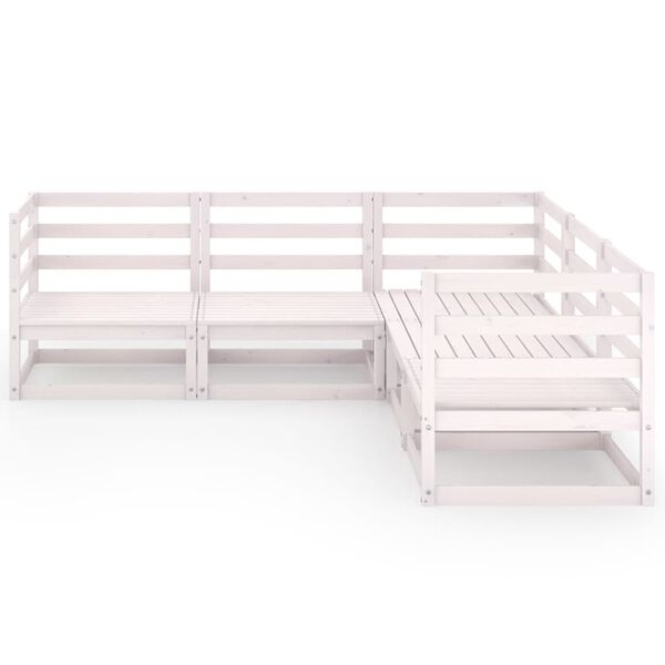 vidaXL 5-osainen puutarhasohvasarja valkoinen t&auml;ysi m&auml;nty