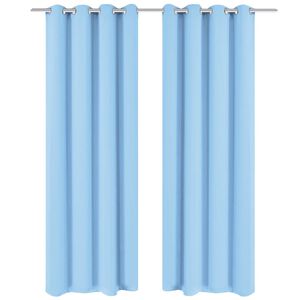 vidaXL Pimennysverhot purjerenkailla 2 kpl 135x175 cm Turkoosi