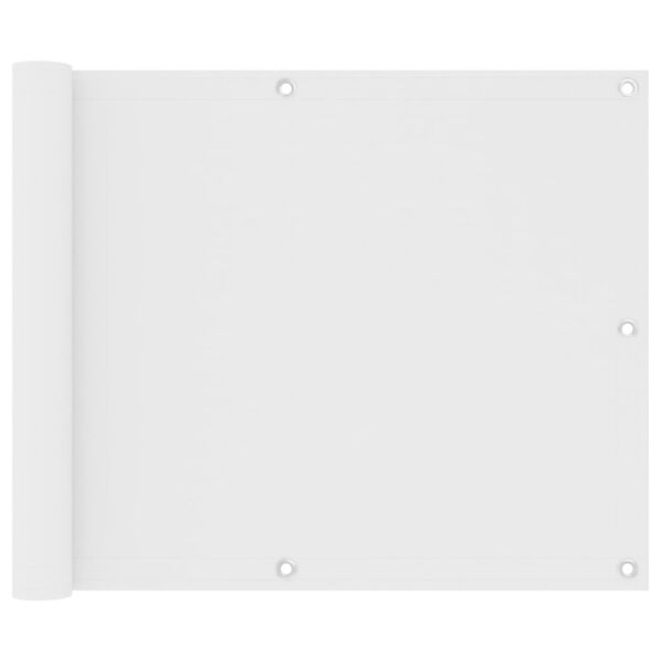 vidaXL Parvekkeen suoja valkoinen 75x600 cm Oxford kangas