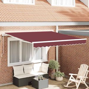 vidaXL Automaattimarkiisi viininpunainen 300x250 cm