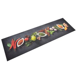 vidaXL Keitti&ouml;n pest&auml;v&auml; matto mausteet 45x150 cm sametti
