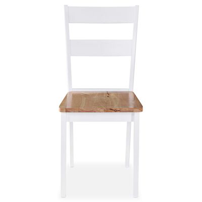 vidaXL Ruokapöydän tuolit 6 kpl valkoinen täysi kumipuu