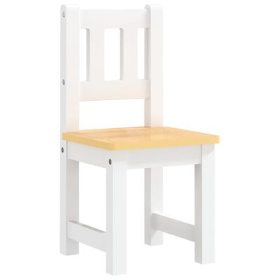 vidaXL 3-osainen Lasten pöytä ja tuolisarja valkoinen ja beige MDF