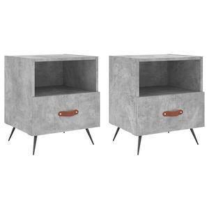 vidaXL Y&ouml;p&ouml;yd&auml;t 2 kpl betoninharmaa 40x35x47,5 cm tekninen puu