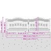 vidaXL Aitaportti keihäänkärjellä musta 406x125 cm pulverimaalattu teräs