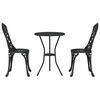 vidaXL Puutarhan Bistro Set 3 pcs Musta Alumiini