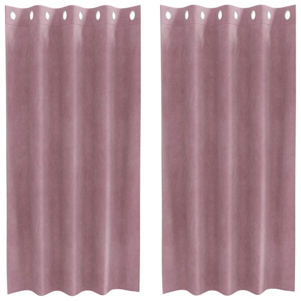 vidaXL Pimennysverhot 2 pcs Tumma vaaleanpunainen 140 x 175 cm Sametti