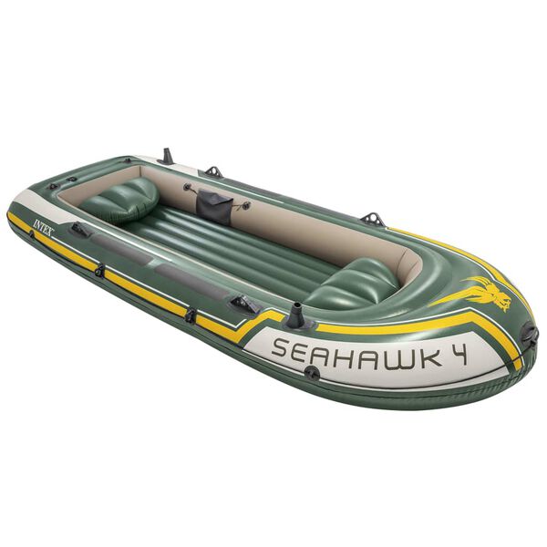 Intex Seahawk 4 Kumivenesetti uistelumoottorilla ja telineell&auml;