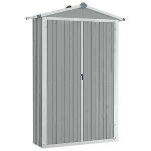 vidaXL Puutarhavaja harmaa 116x45x175 cm galvanoitu ter&auml;s