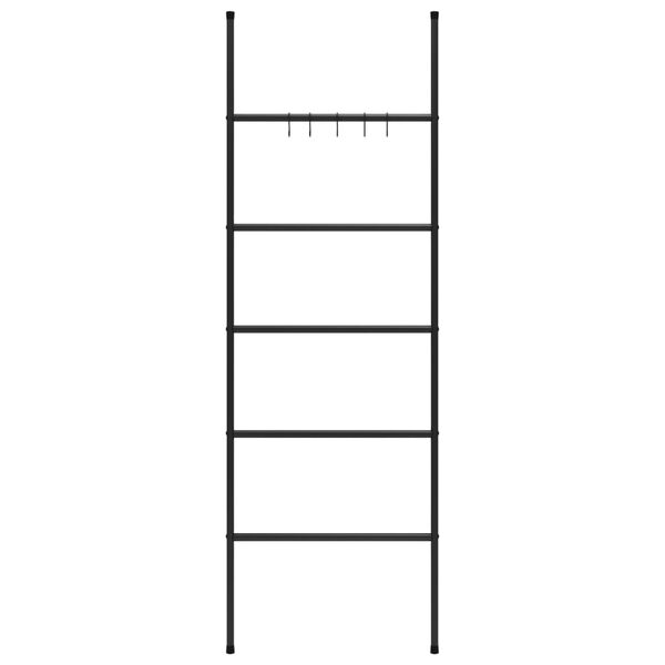 vidaXL Pyyhetelineen tikkaat 5 tasolla musta 58x175 cm rauta