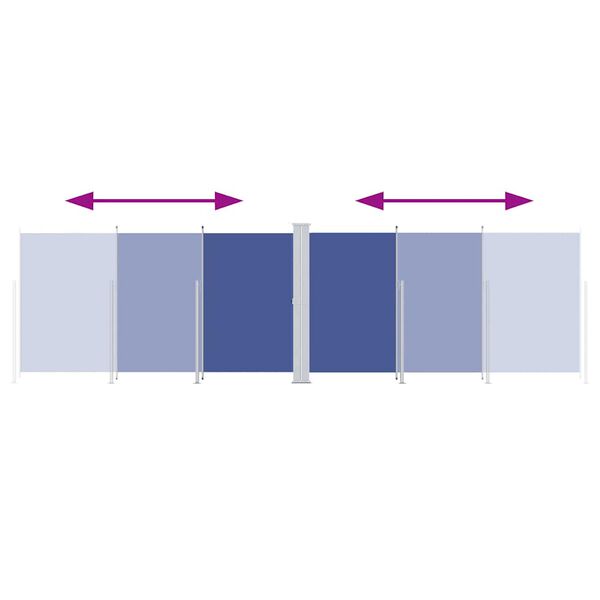 vidaXL Sis&auml;&auml;nvedett&auml;v&auml; sivumarkiisi sininen 180x600 cm