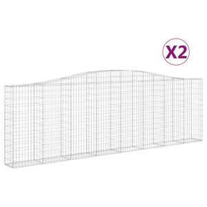 vidaXL Kaarevat kivikorit 2 kpl 400x30x120/140 cm galvanoitu rauta