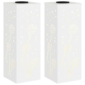 vidaXL Aurinko LED-polkuvalo 2 kpl L&auml;mpim&auml;n Valkoinen 18 x 18 x 50 cm