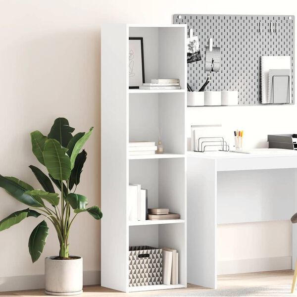 vidaXL Kirjahylly valkoinen 40x30x152 cm tekninen puu