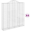 vidaXL Kaarevat kivikorit 4 kpl 200x30x200/220 cm galvanoitu rauta