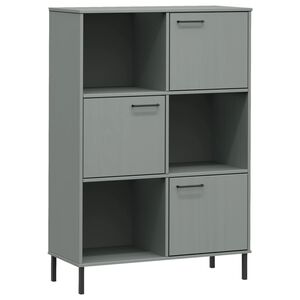 vidaXL Kirjakaappi metallijaloilla harmaa 90x35x128,5 cm t&auml;yspuu OSLO