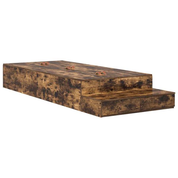 vidaXL Säilytystilallinen sängynrunko Savupähkinä 100 cm Tekninen puu