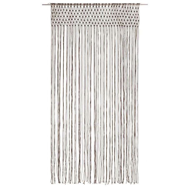 vidaXL Macrame verho harmaanruskea 140x240 cm puuvilla