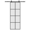 vidaXL Liukuovi asennustarvikkeilla 76x205 cm ESG lasi ja alumiini