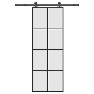 vidaXL Liukuovi asennustarvikkeilla 76x205 cm ESG lasi ja alumiini