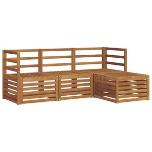 vidaXL Ulkosohvakokoelma 4 pcs Luonnollinen