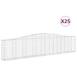 vidaXL Kaarevat kivikorit 25 kpl 400x30x80/100 cm galvanoitu rauta
