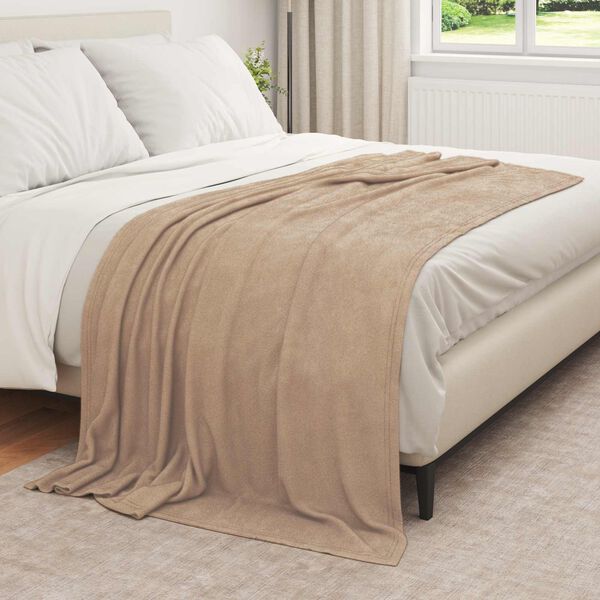 vidaXL Heittop&auml;&auml;llys 6 pcs Camel 210 x 140 cm Fleese