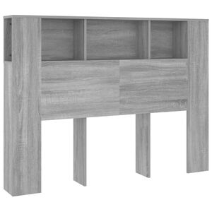 vidaXL S&auml;ngynp&auml;&auml;ty s&auml;ilytystilalla harmaa Sonoma 140x18,5x104,5 cm