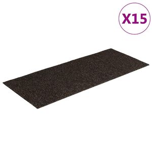 vidaXL Porrasmatot itseliimautuvat 15 kpl 60x25 cm tummanruskea suorakaiteen muotoinen