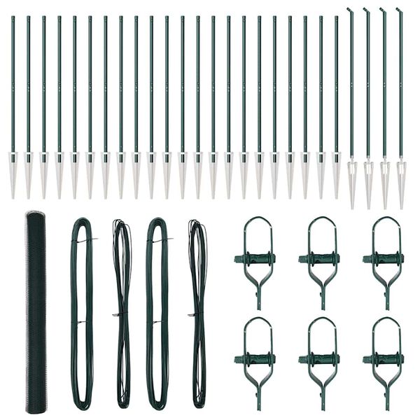 vidaXL Aitalatu Vihre&auml; 50 x 1,6 m (25 mm verkko) Ter&auml;st&auml; ja PVC:t&auml;