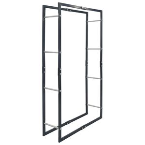 vidaXL Polttopuuteline musta 80x25x150 cm ter&auml;s