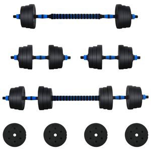 vidaXL 2-in-1 K&auml;sipainosetti 30kg Musta ja Sininen