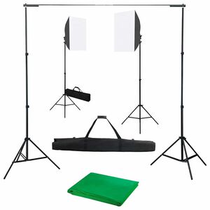 vidaXL Valokuvastudiosarja softbox-valoilla ja taustakankaalla