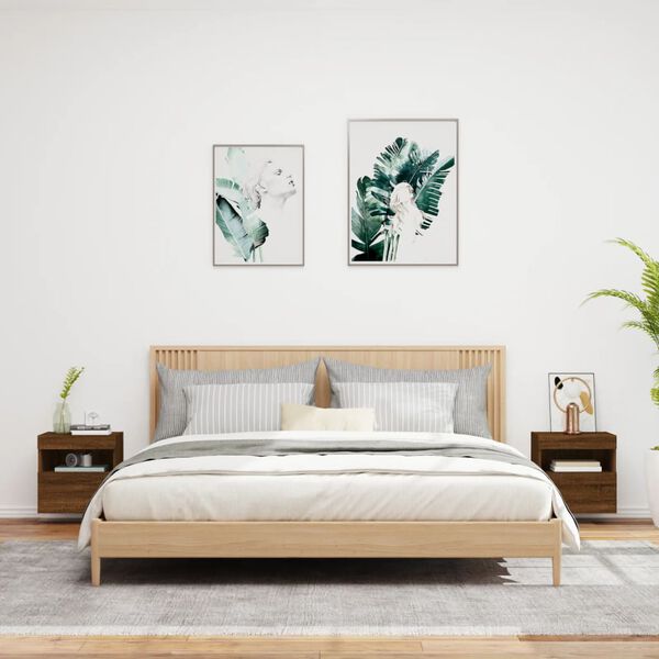 vidaXL TV-sein&auml;kaapit LED-valoilla 2 kpl ruskea tammi 40x30x40 cm