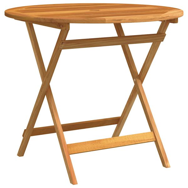 vidaXL Kokoontaittuva puutarhap&ouml;yt&auml; &Oslash;90x75 cm t&auml;ysi eukalyptuspuu