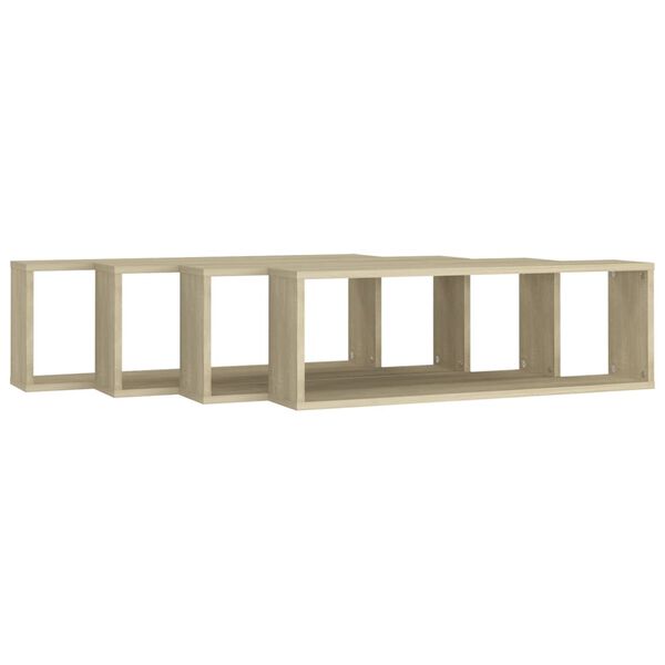 vidaXL Kuutiosein&auml;hyllyt 4 kpl Sonoma-tammi 80x15x26,5 cm tekninen puu