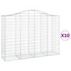 vidaXL Kaarevat kivikorit 10 kpl 200x50x140/160 cm galvanoitu rauta