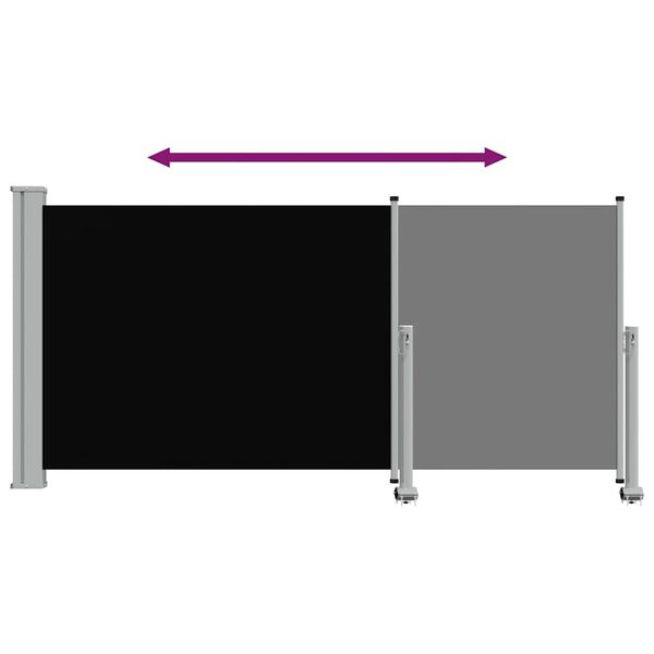 vidaXL Sis&auml;&auml;nvedett&auml;v&auml; terassin sivumarkiisi 120 x 300 cm musta