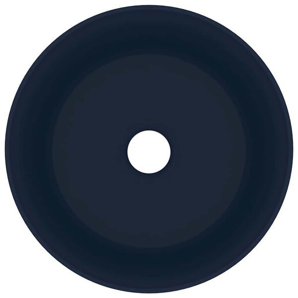 vidaXL Ylellinen pesuallas py&ouml;re&auml; matta tummansininen 40x15 cm keraami