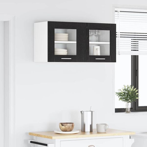 vidaXL Henkarikaappi 2 pcs Musta tammi. 40 x 31 x 40 cm Tekninen puu